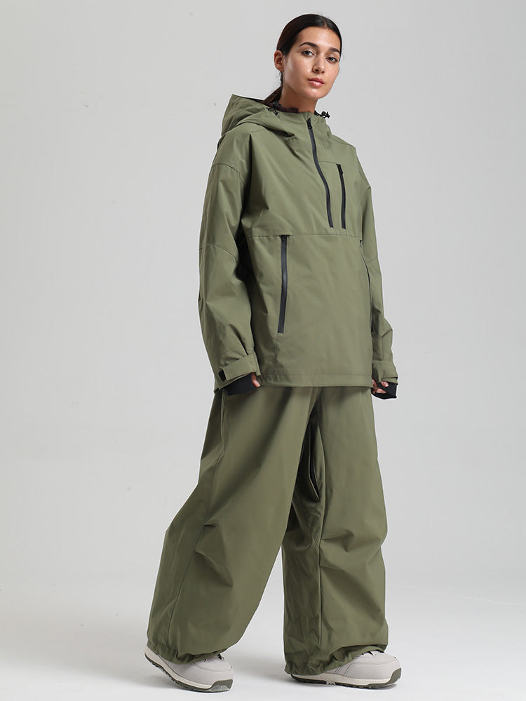 Gsou Snow Damen-Pullover-Anorak, strapazierfähig, Bergflauschig, Baggy-Schneeanzug
