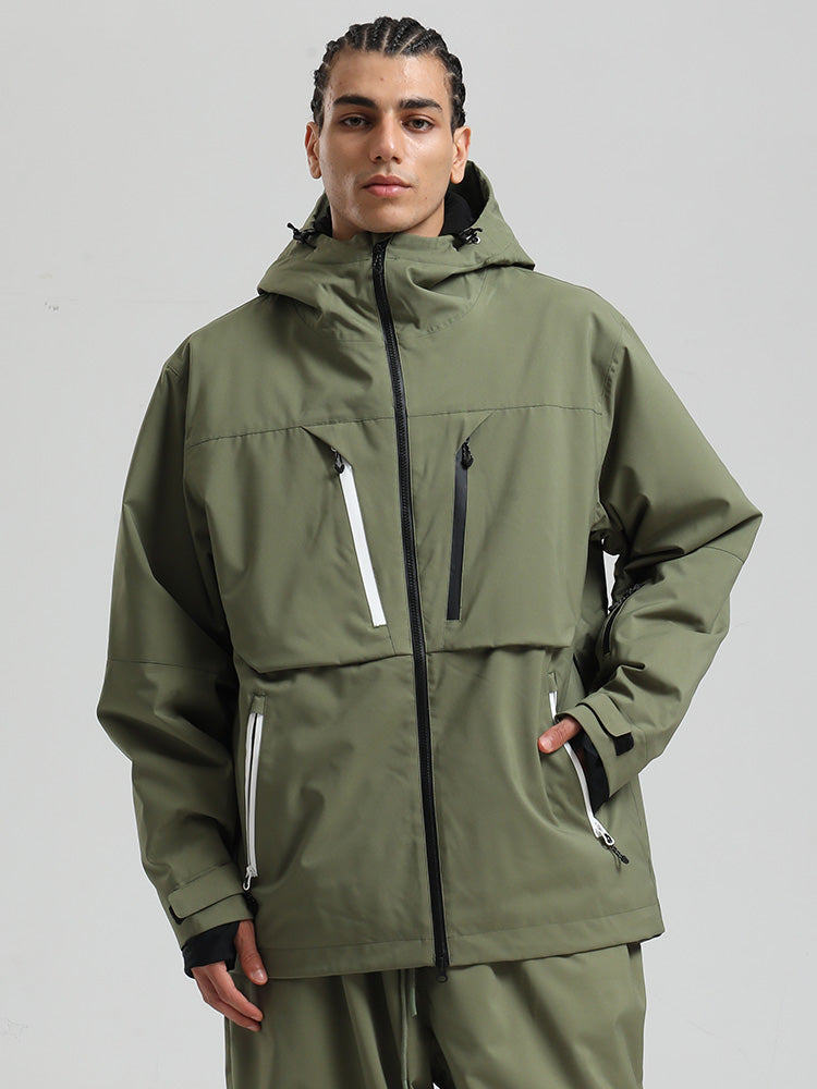 Gsou Snow Herren Langlebige Mountain Pro Winter Funktions-Cargo-Schneejacke