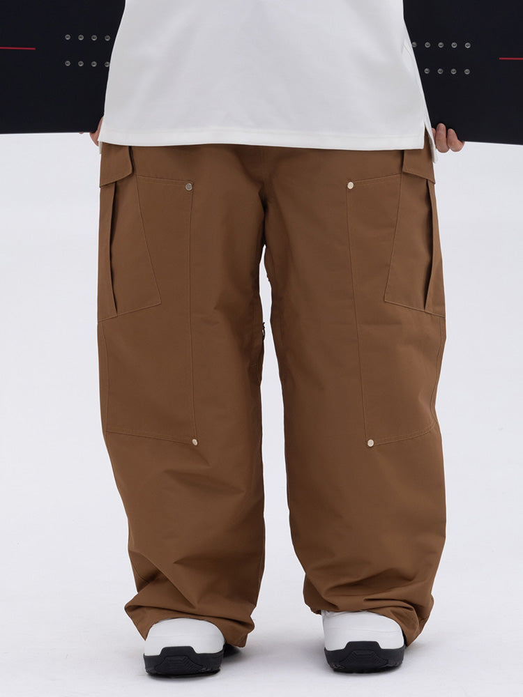 Herren-Skihose mit doppeltem Knieausschnitt, Mountain Freestyle, Baggy-Camo-Muster