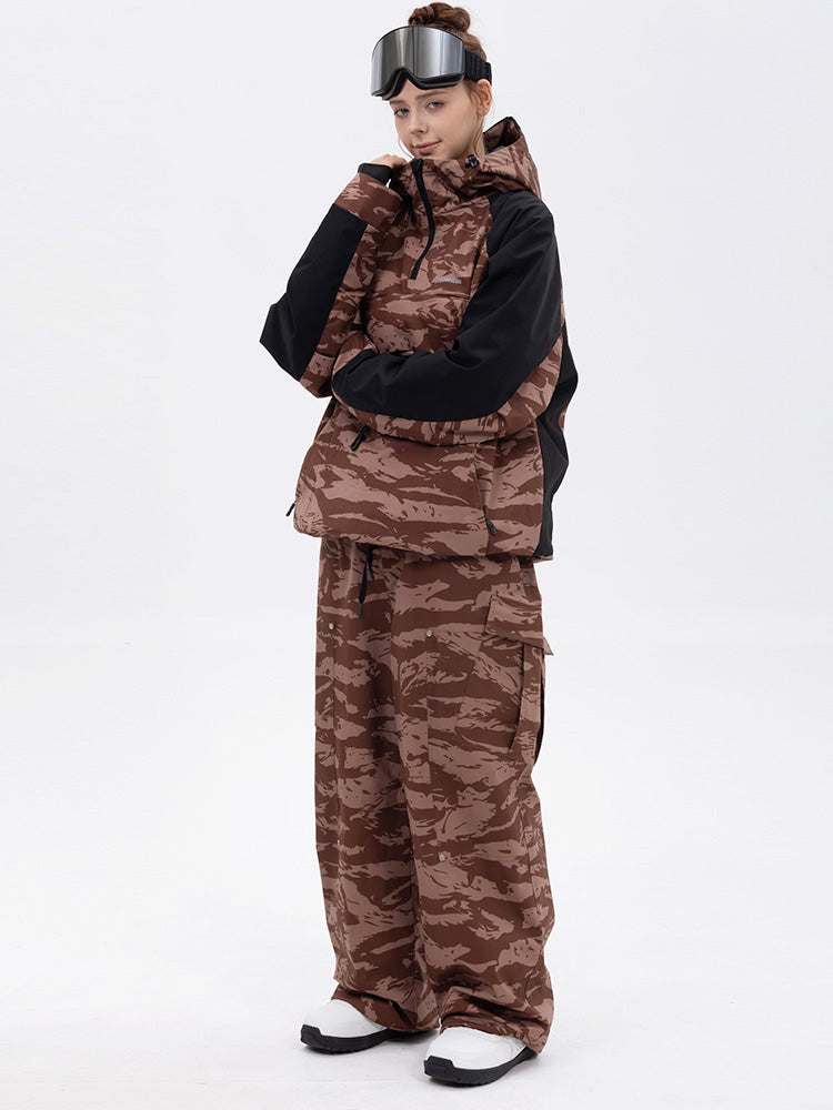 Freestyle-Skianzug für Damen im Bergtarn-Look – Bomberjacke & Baggy-Hose-Set