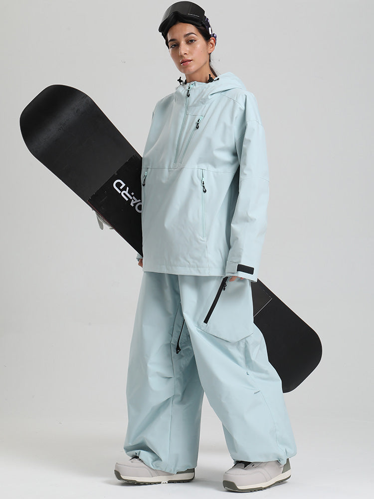 Gsou Snow Damen-Pullover-Anorak, strapazierfähig, Bergflauschig, Baggy-Schneeanzug