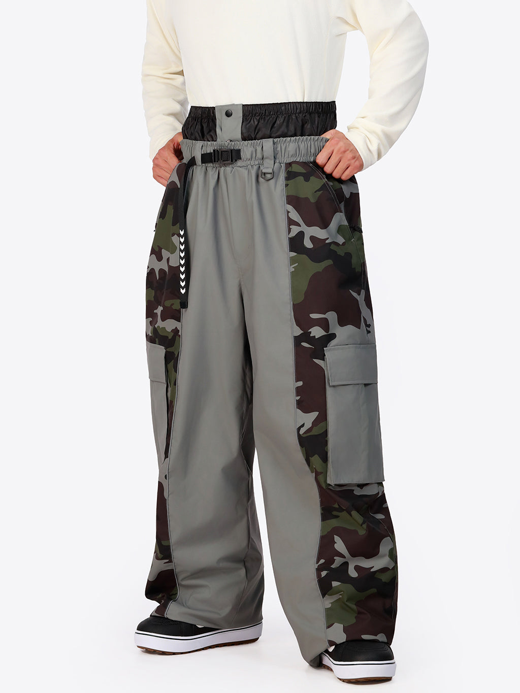 Wild Motion Herren-Schneehose mit reflektierendem Farbblock-Design und extra weitem Schnitt