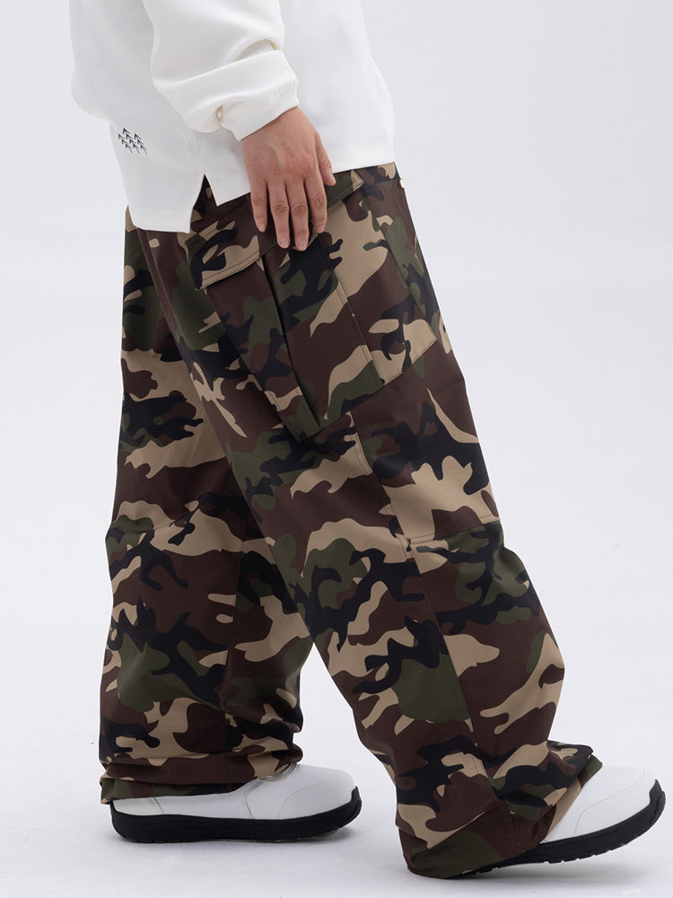 Damen-Skihose mit doppeltem Knieausschnitt, Freestyle-Stil, Baggy-Design