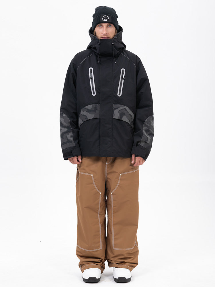 Chillform Herren-Schneeanzug mit reflektierendem Tarnmuster – Glow Trail Jacke mit Freerider Baggy Schneehose