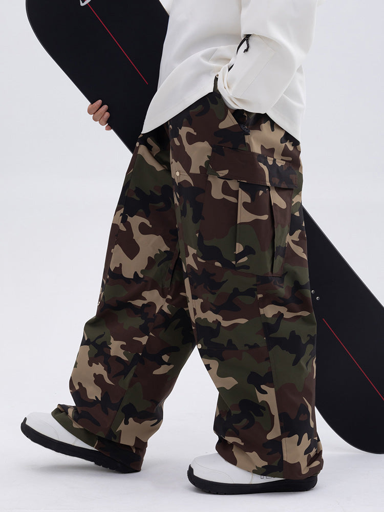 Herren-Skihose mit doppeltem Knieausschnitt, Freestyle-Stil, Baggy-Design
