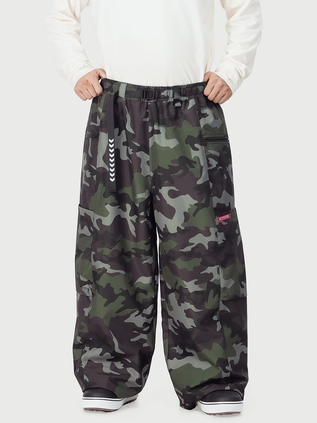 Techline Herren Strapazierfähige Stretch Utility Cargo Skihose – Baggy Freestyle Passform