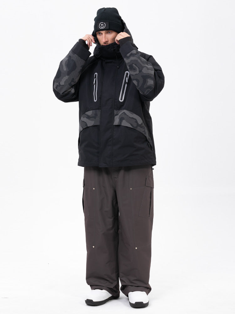 Chillform Herren-Schneeanzug mit reflektierendem Tarnmuster – Glow Trail Jacke mit Baggy-Schneehose (Set)