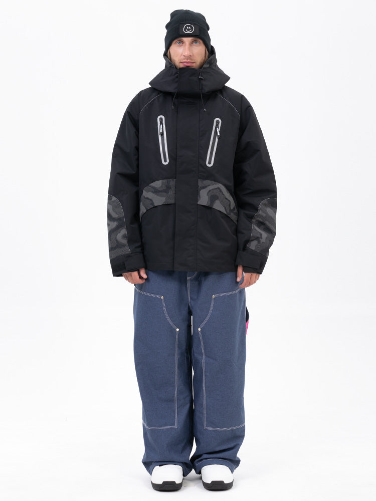 Chillform Herren-Schneeanzug mit reflektierendem Tarnmuster – Glow Trail Jacke mit Freerider Baggy Schneehose