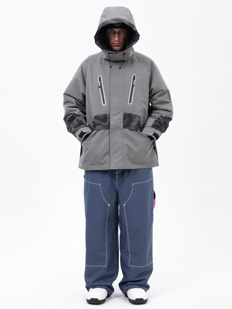 Chillform Herren-Schneeanzug mit reflektierendem Tarnmuster – Glow Trail Jacke mit Freerider Baggy Schneehose