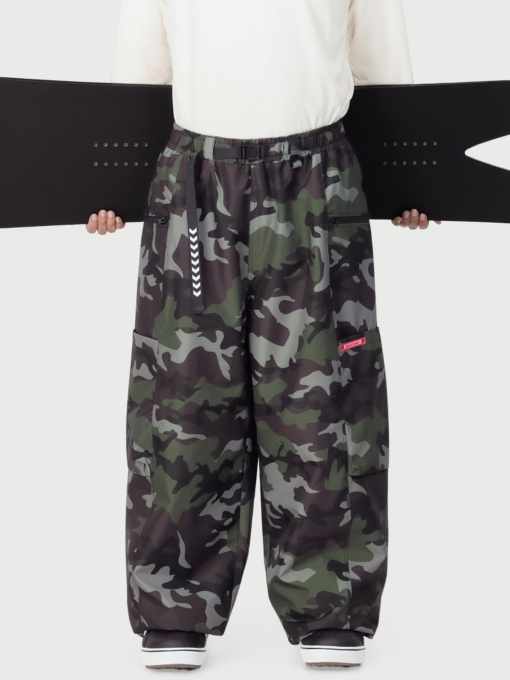 Techline Herren Strapazierfähige Stretch Utility Cargo Skihose – Baggy Freestyle Passform