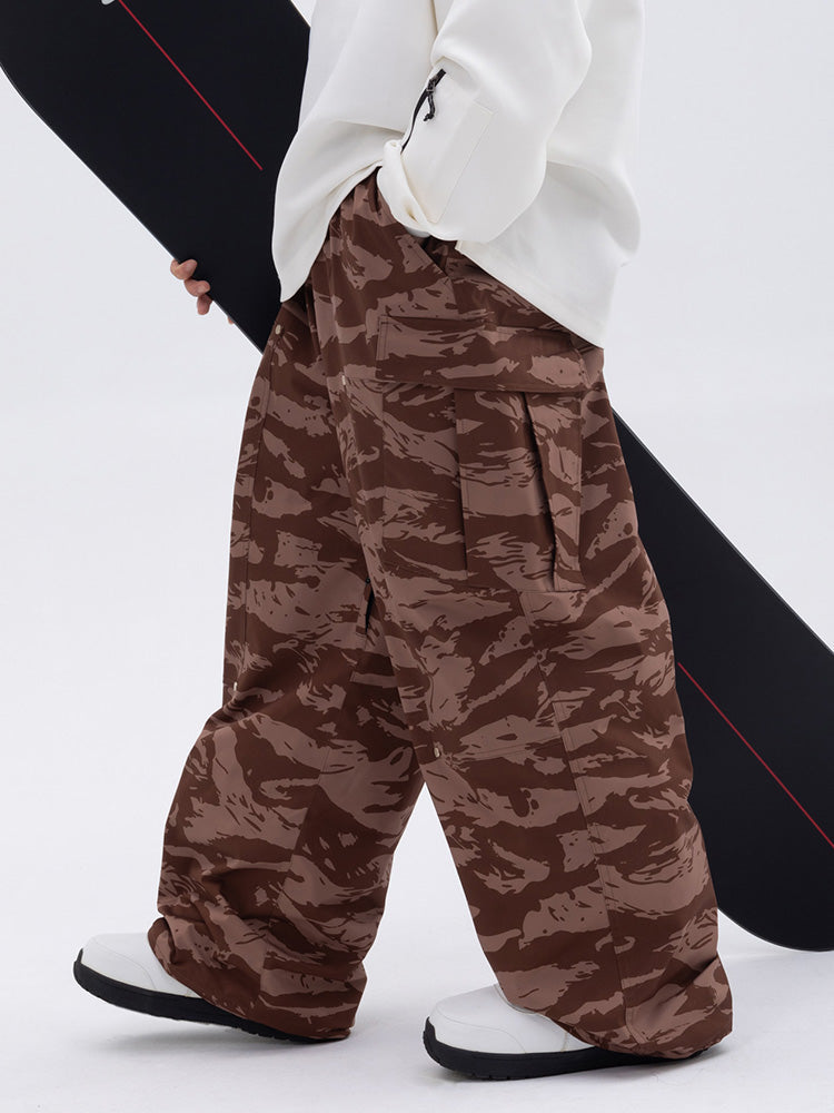 Herren-Skihose mit doppeltem Knieausschnitt, Freestyle-Stil, Baggy-Design