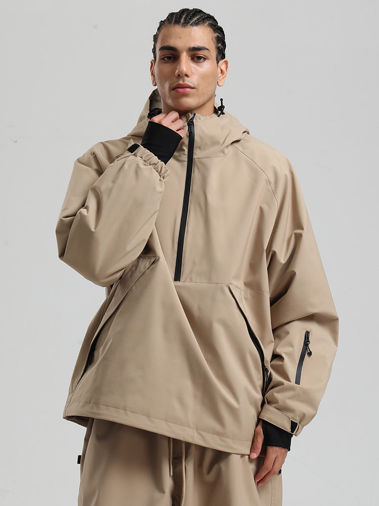 Gsou Snow Herren-Snowboardjacke im urbanen Stil, Pullover-Anorak