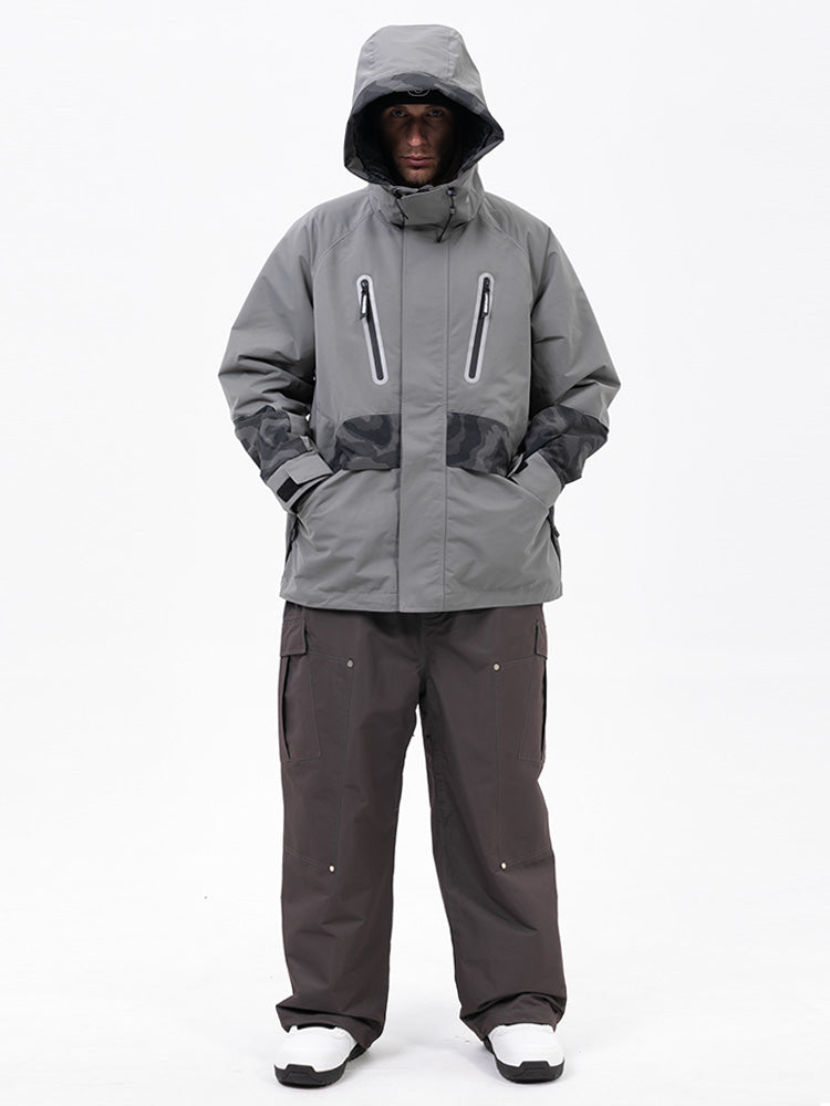 Chillform Herren-Schneeanzug mit reflektierendem Tarnmuster – Glow Trail Jacke mit Baggy-Schneehose (Set)