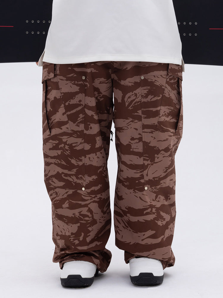 Herren-Skihose mit doppeltem Knieausschnitt, Mountain Freestyle, Baggy-Camo-Muster