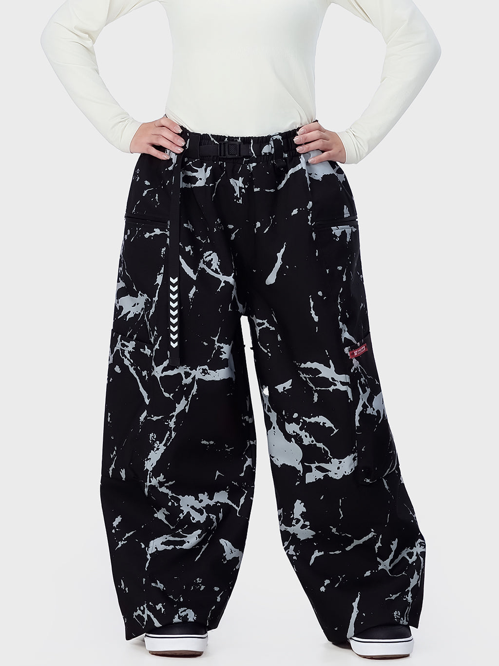Techline Damen-Skihose mit strapazierfähigem Stretch-Cargo-Design – Baggy Freestyle Passform