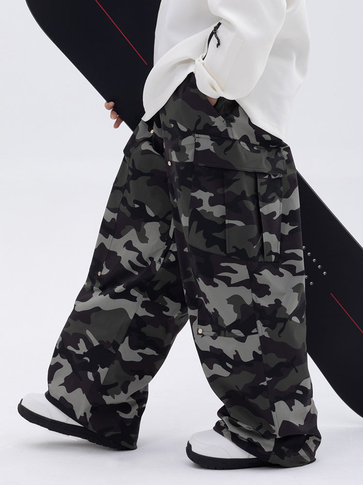 Herren-Skihose mit doppeltem Knieausschnitt, Freestyle-Stil, Baggy-Design