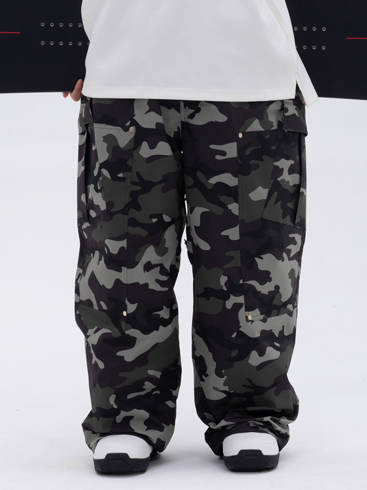 Herren-Skihose mit doppeltem Knieausschnitt, Freestyle-Stil, Baggy-Design