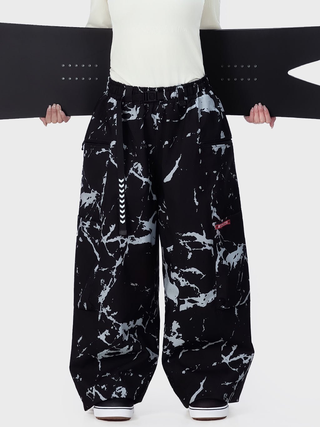 Techline Damen-Skihose mit strapazierfähigem Stretch-Cargo-Design – Baggy Freestyle Passform