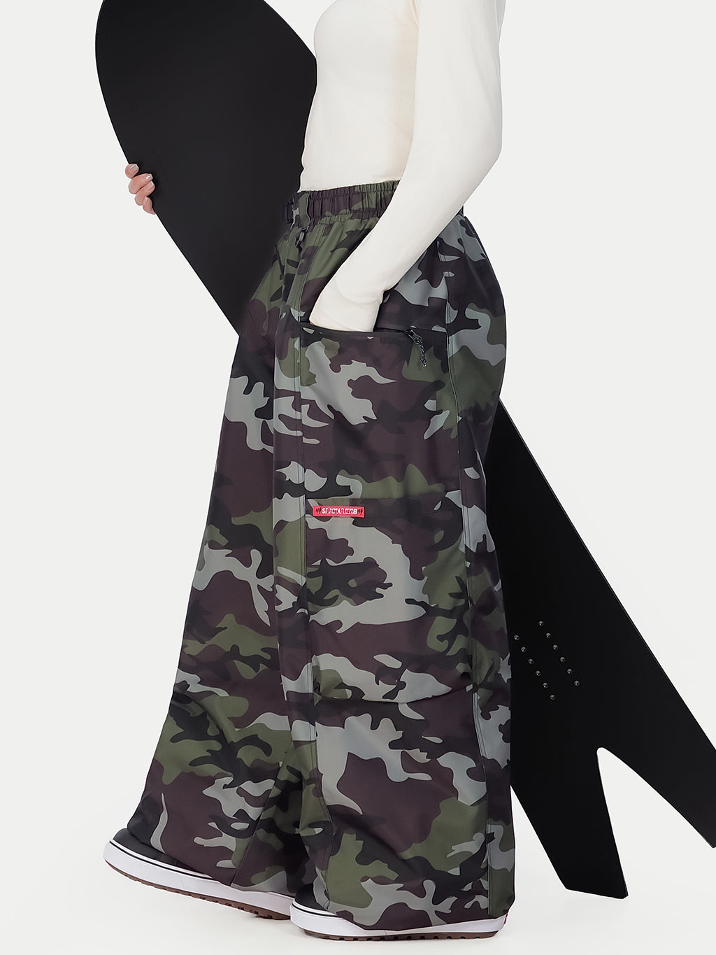 Techline Damen-Skihose mit strapazierfähigem Stretch-Cargo-Design – Baggy Freestyle Passform