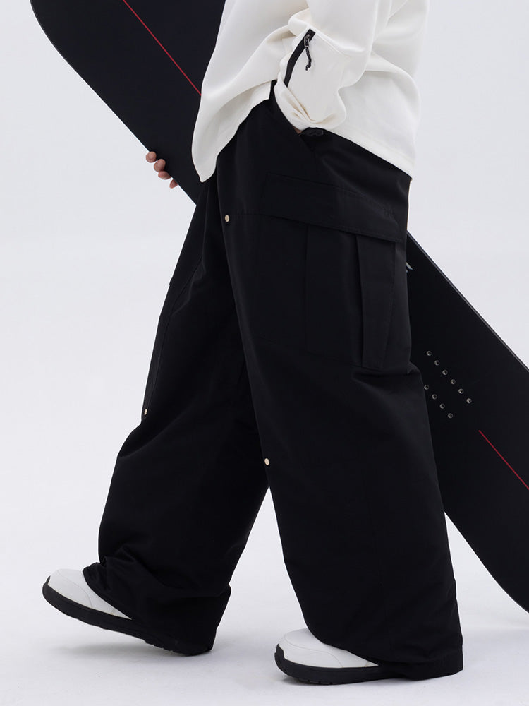 Herren-Skihose mit doppeltem Knieausschnitt, Freestyle-Stil, Baggy-Design