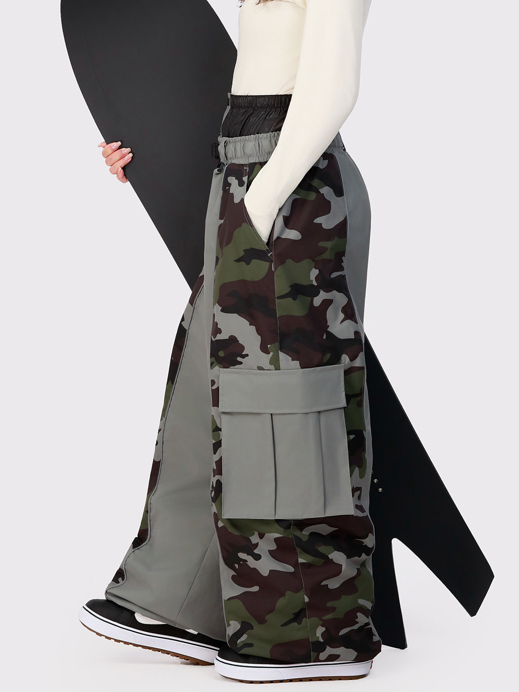 Wild Motion Damen-Schneehose mit reflektierendem Farbblock-Design und extra weitem Schnitt