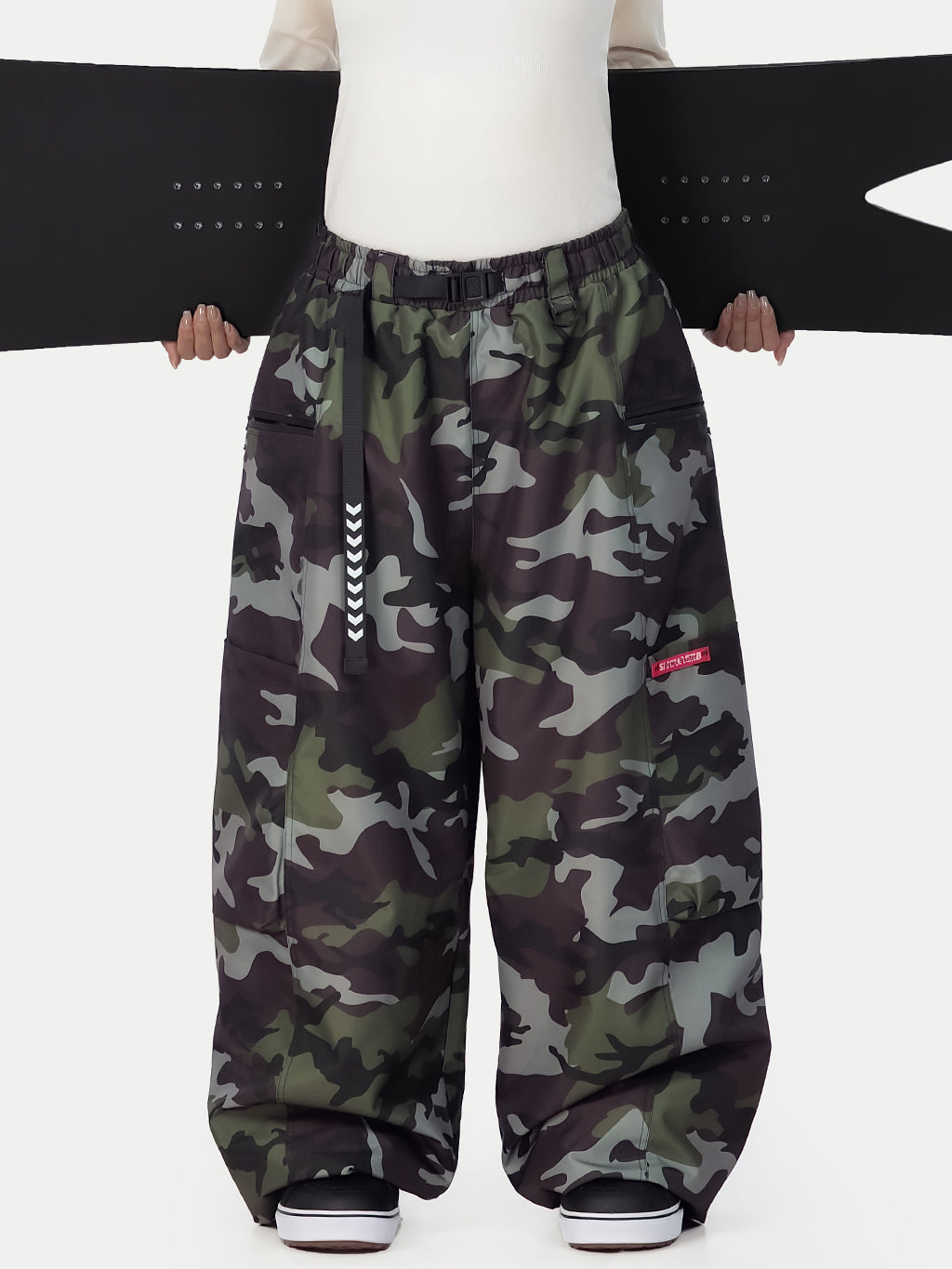 Techline Damen-Skihose mit strapazierfähigem Stretch-Cargo-Design – Baggy Freestyle Passform