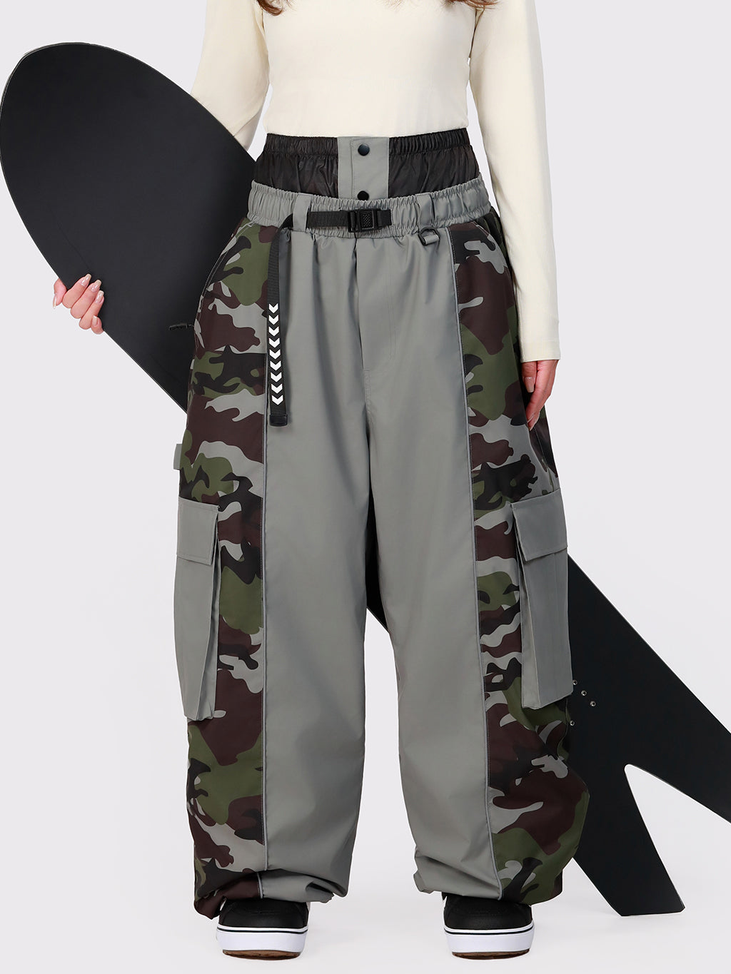 Wild Motion Damen-Schneehose mit reflektierendem Farbblock-Design und extra weitem Schnitt