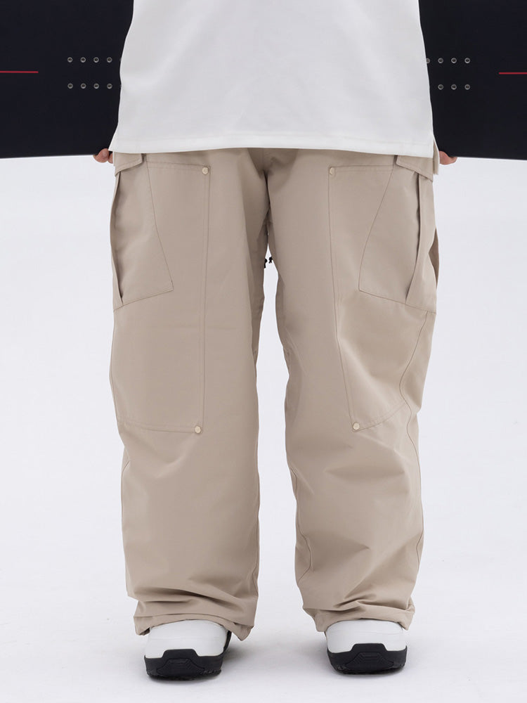 Herren-Skihose mit doppeltem Knieausschnitt, Mountain Freestyle, Baggy-Camo-Muster