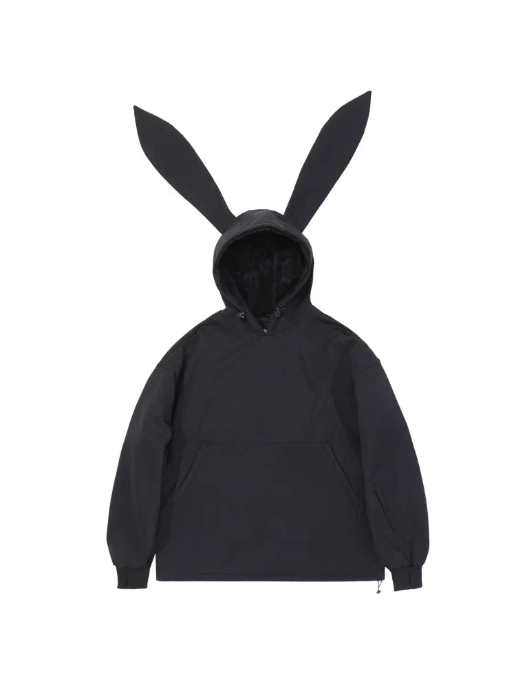 Doorek Unisex Niedlicher Hasen-Schnee-Hoodie - Lange Ohren-Verzierung