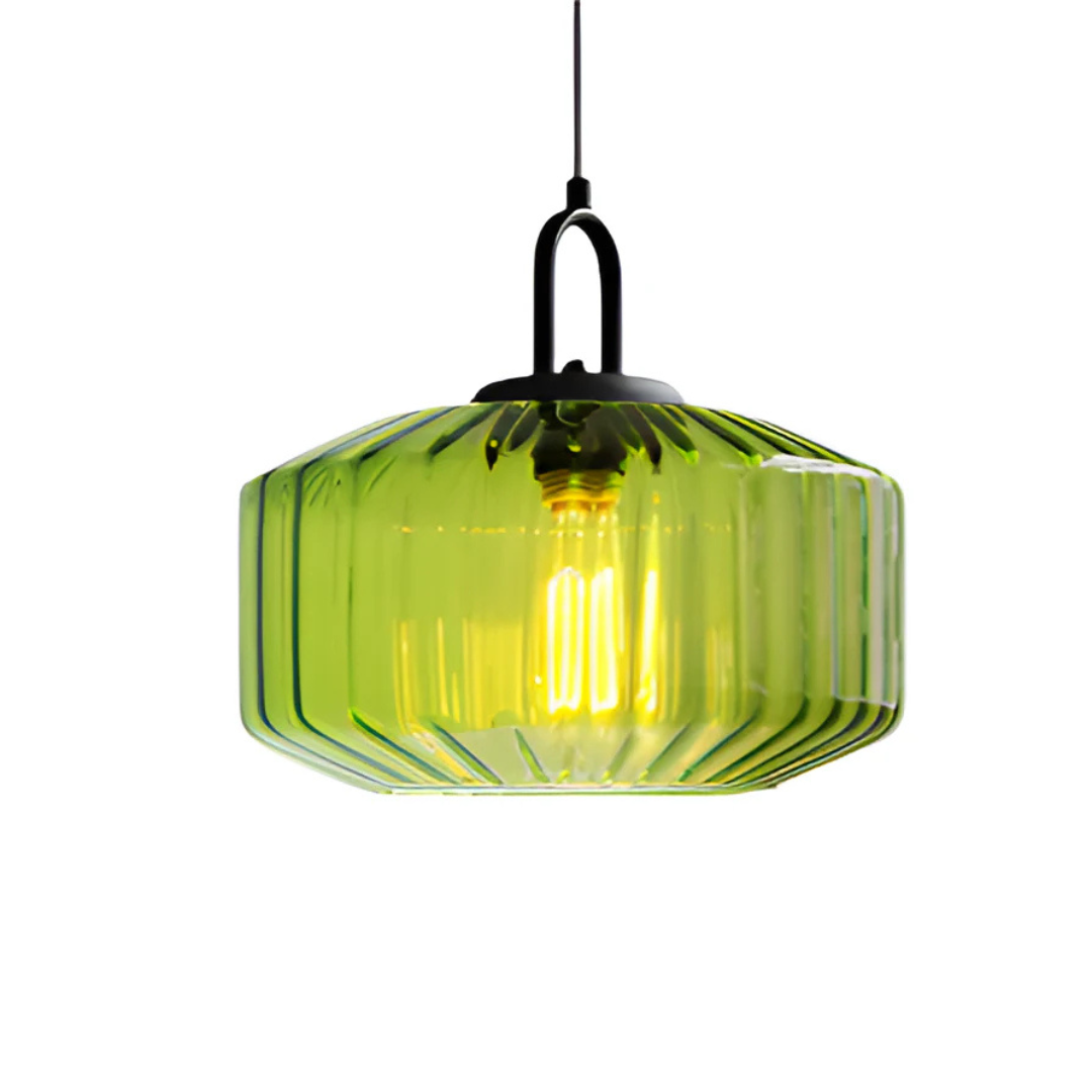 Luvano Mireta Pendelleuchte Buntglas Retro