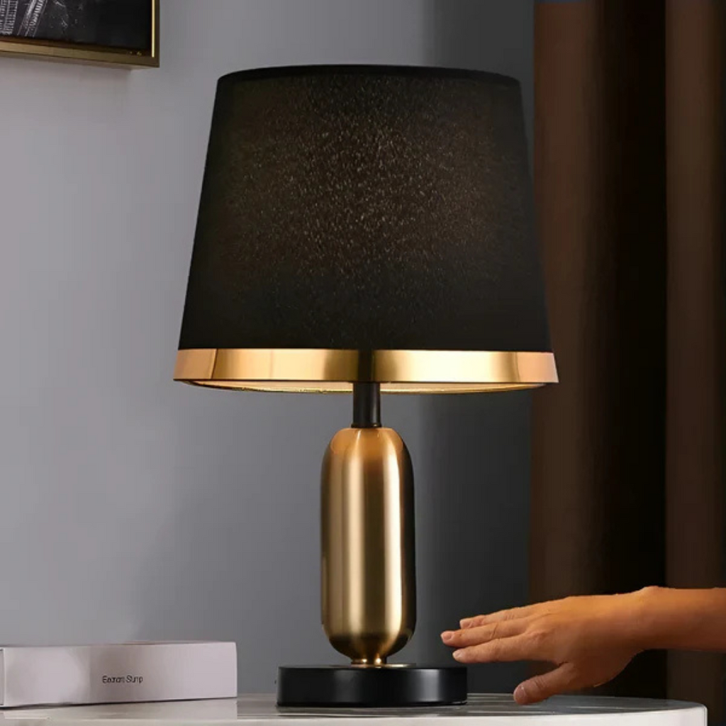 Luvano Tischleuchte Retro schwarz gold