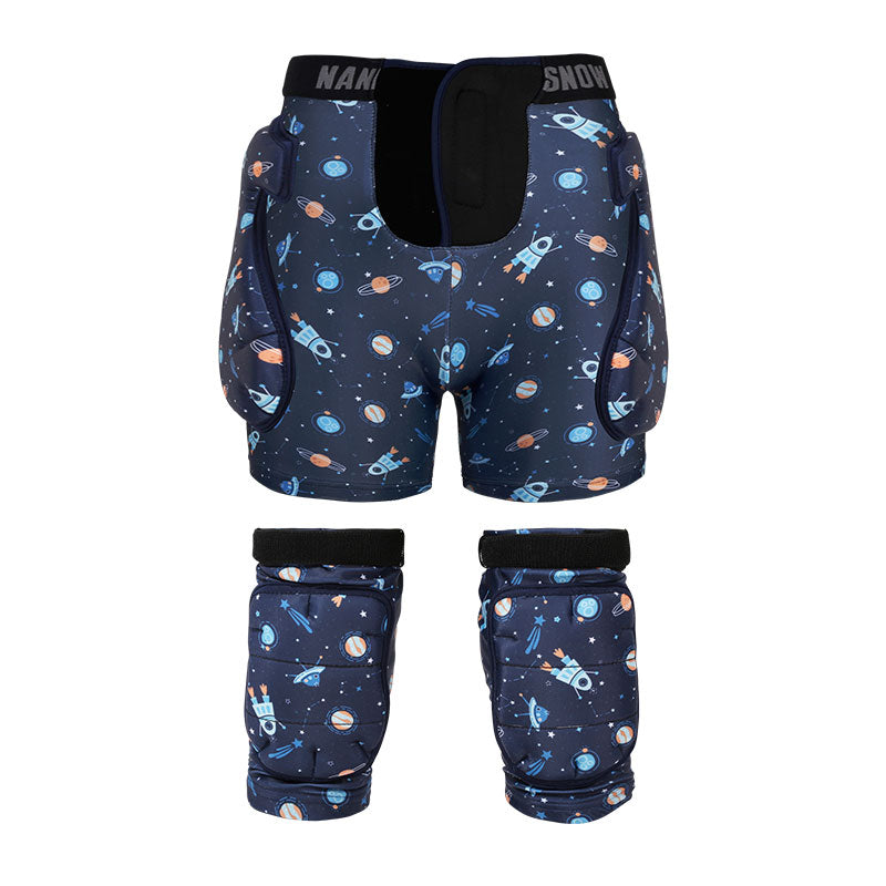 Nandn Little Explorer Professionelles Schnee-Hüft- und Knieschoner-Set für Kinder