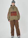 Damen-Winter-Bomberjacke, Baggy-Schneejacke mit praktischen Cargotaschen, Snowboardhose