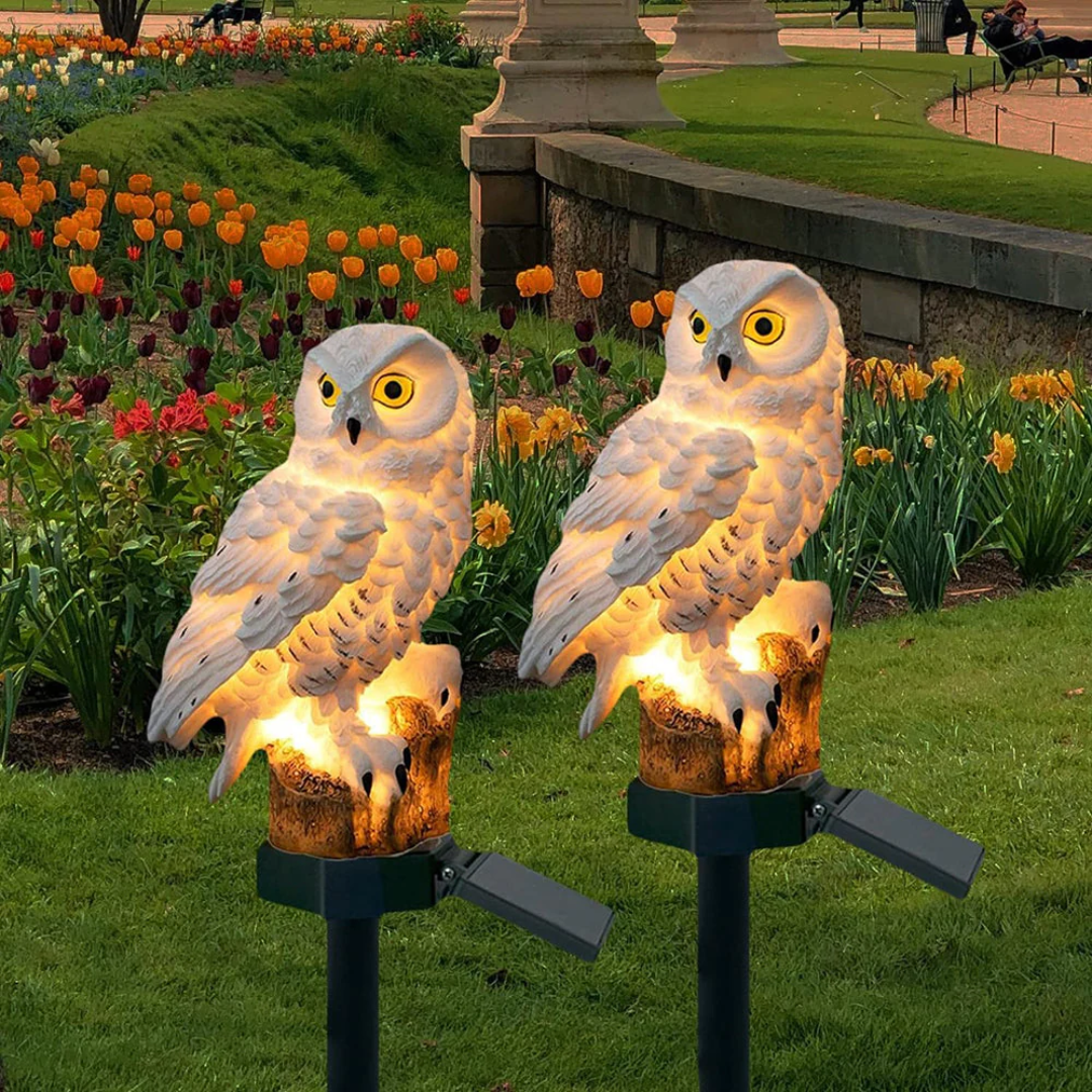 Luvano Solarleuchte Eule Erdspieß Garten