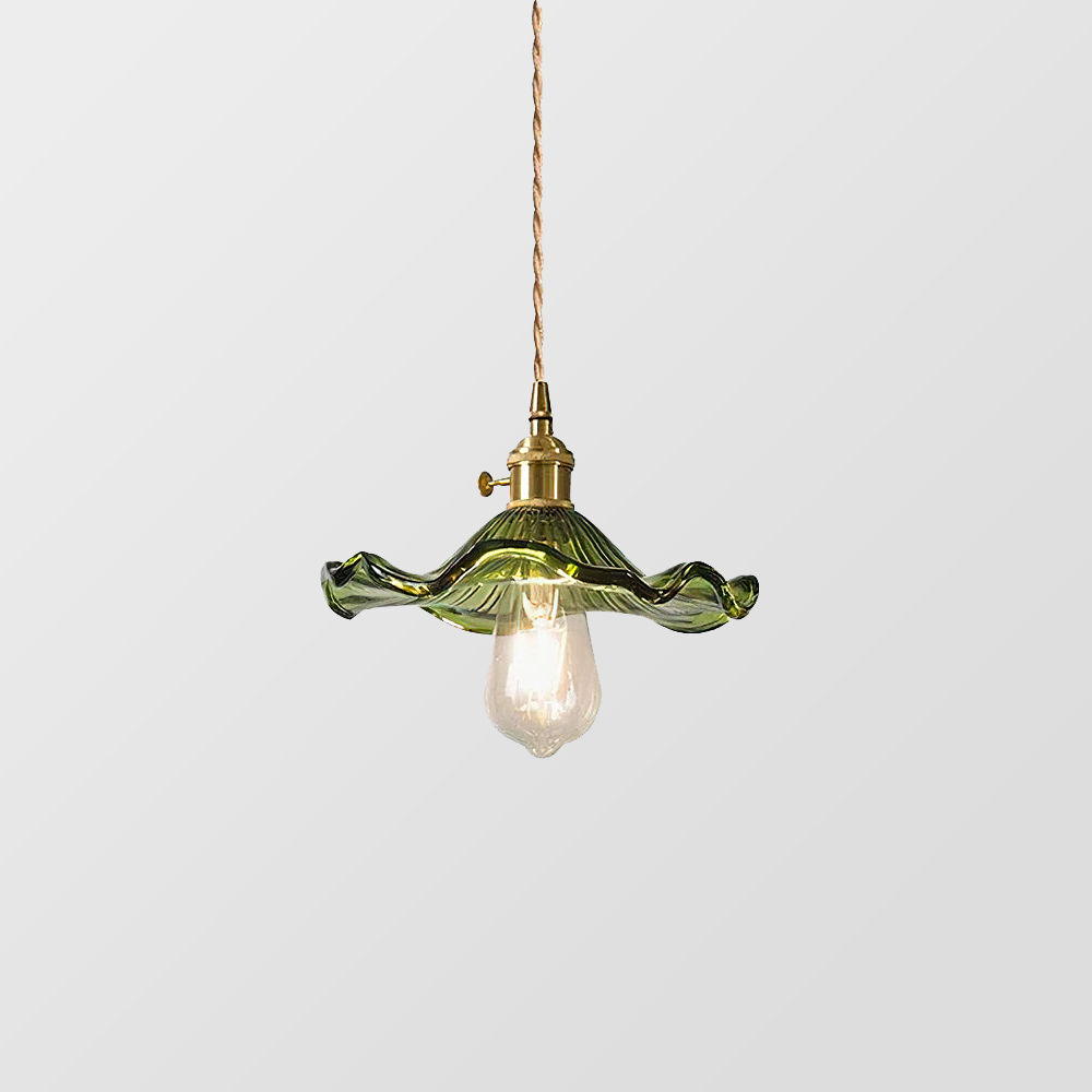 Luvano LED Pendelleuchte Blume Glas elegant