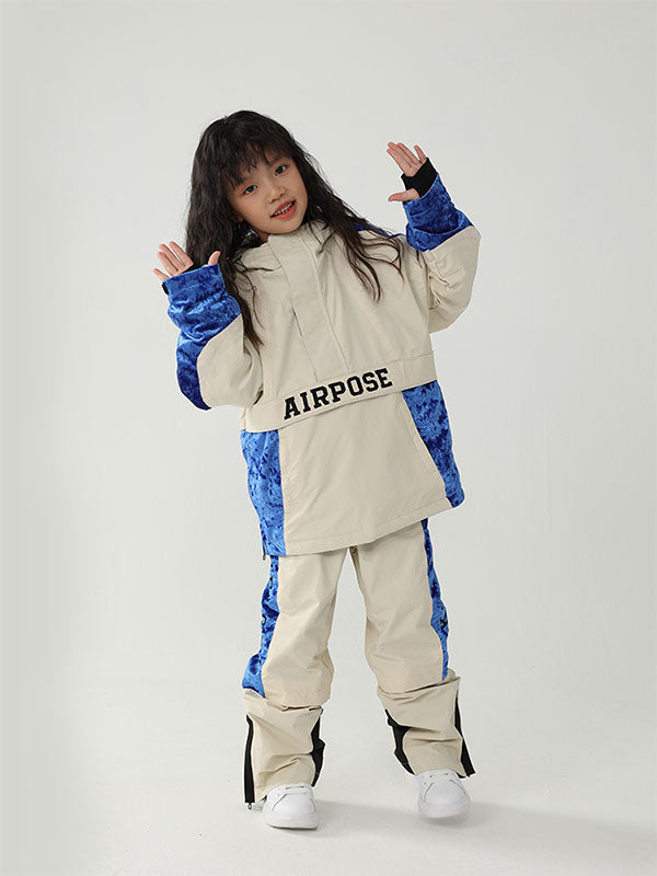 Kinder Air Pose Anorak-Schneeanzug mit Blumenmuster – Skijacke und Hose