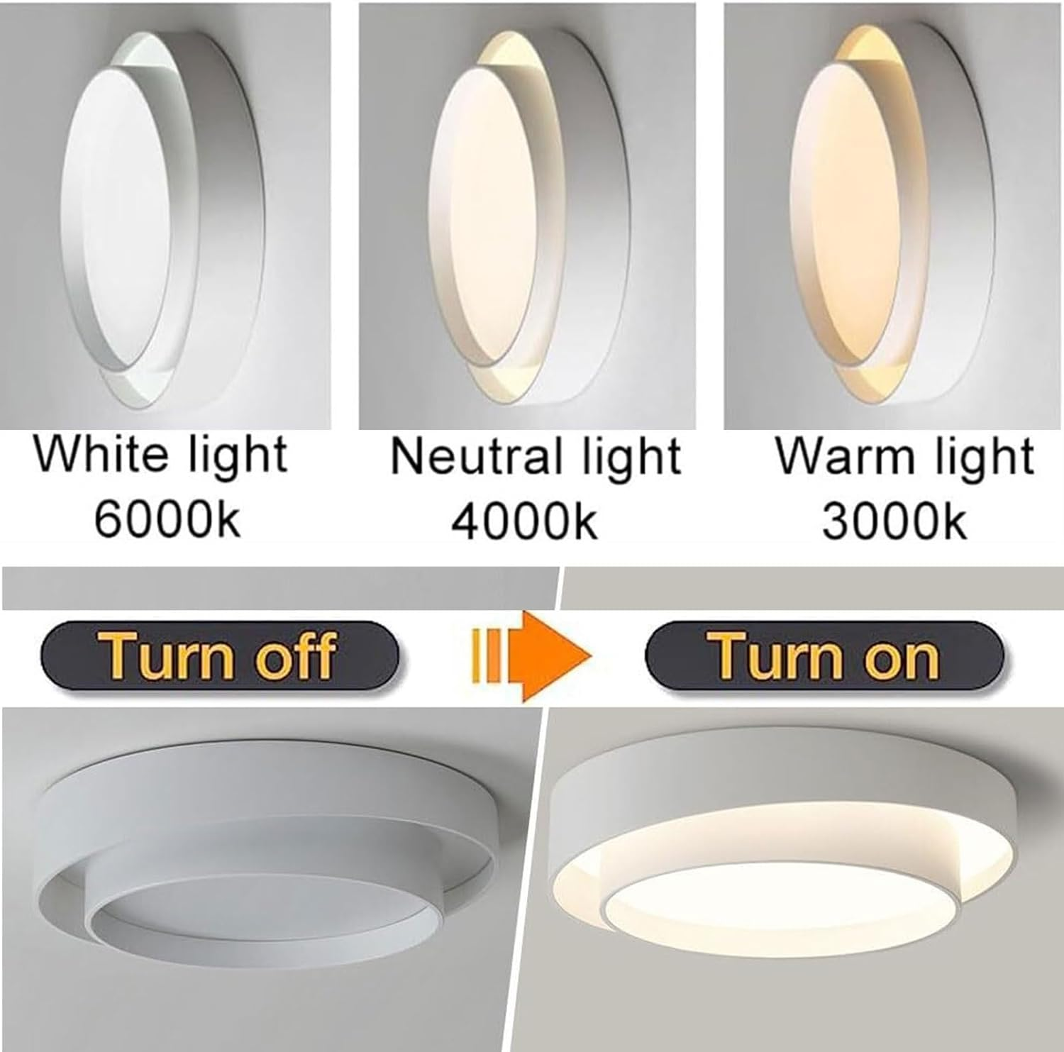 Luvano LED Deckenleuchte rund Nordic minimalistisch