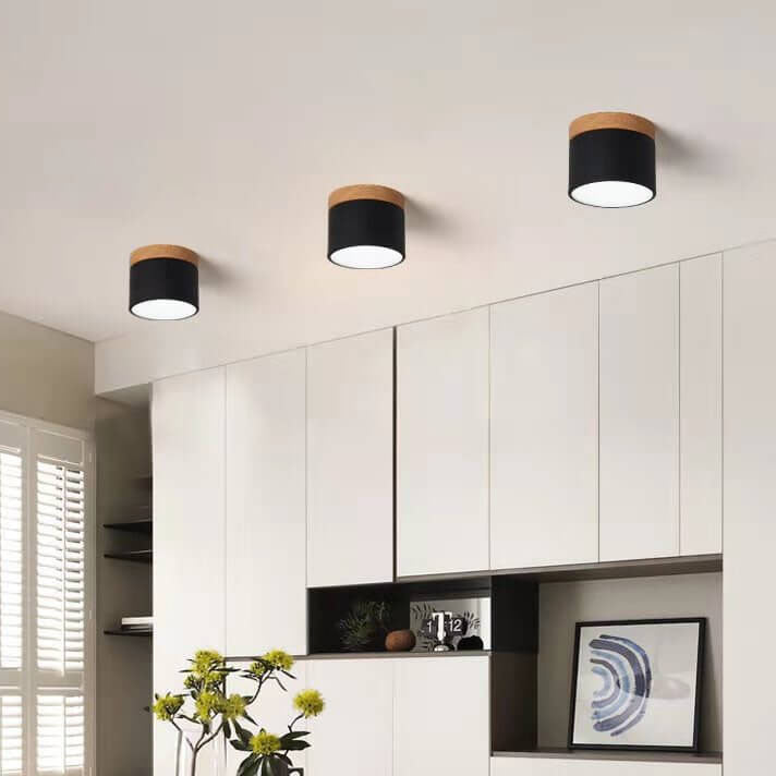Luvano LED Deckenleuchte Macaron Holz skandinavisch