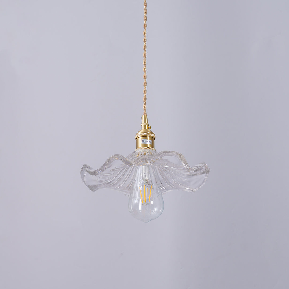 Luvano LED Pendelleuchte Blume Glas elegant