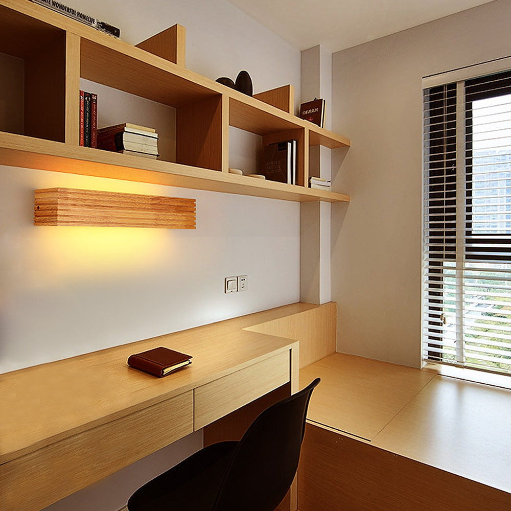Luvano LED Wandleuchte Holz minimalistisch
