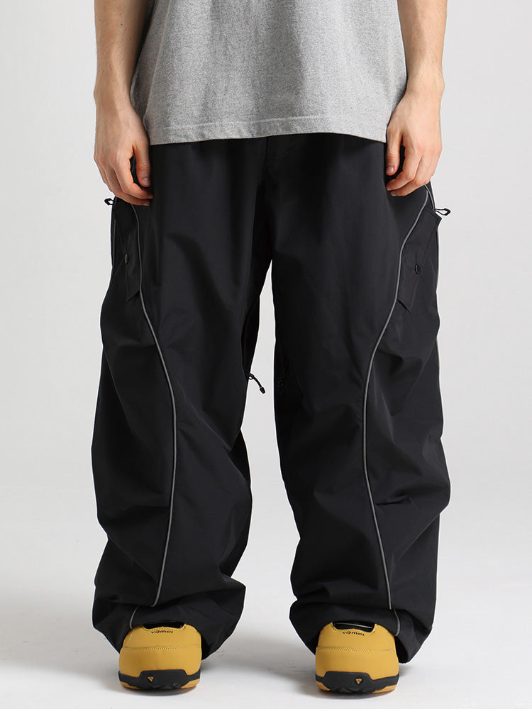 Gsou Snow Herren-Schneehose mit reflektierenden Kanten und weitem Sitz