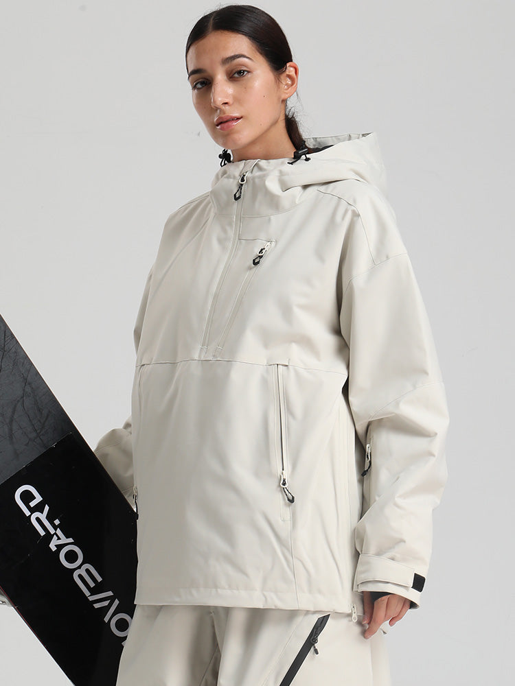 Gsou Snow Damen-Pullover-Anorak, strapazierfähig, Bergflauschig, Baggy-Schneejacke