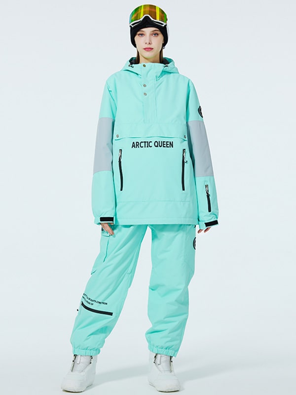 SnowCrest FrostTrek Anorak-Schneeanzüge für Herren mit halbem Reißverschluss