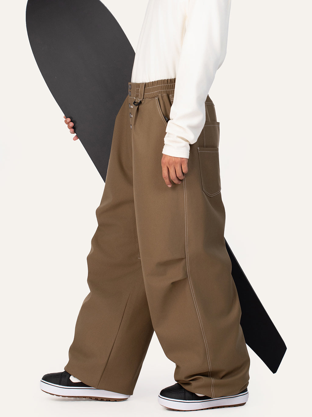 Raw Utility Niet-Arbeitsjeans für Herren – Oversized-Passform mit doppelter Gesäßtasche