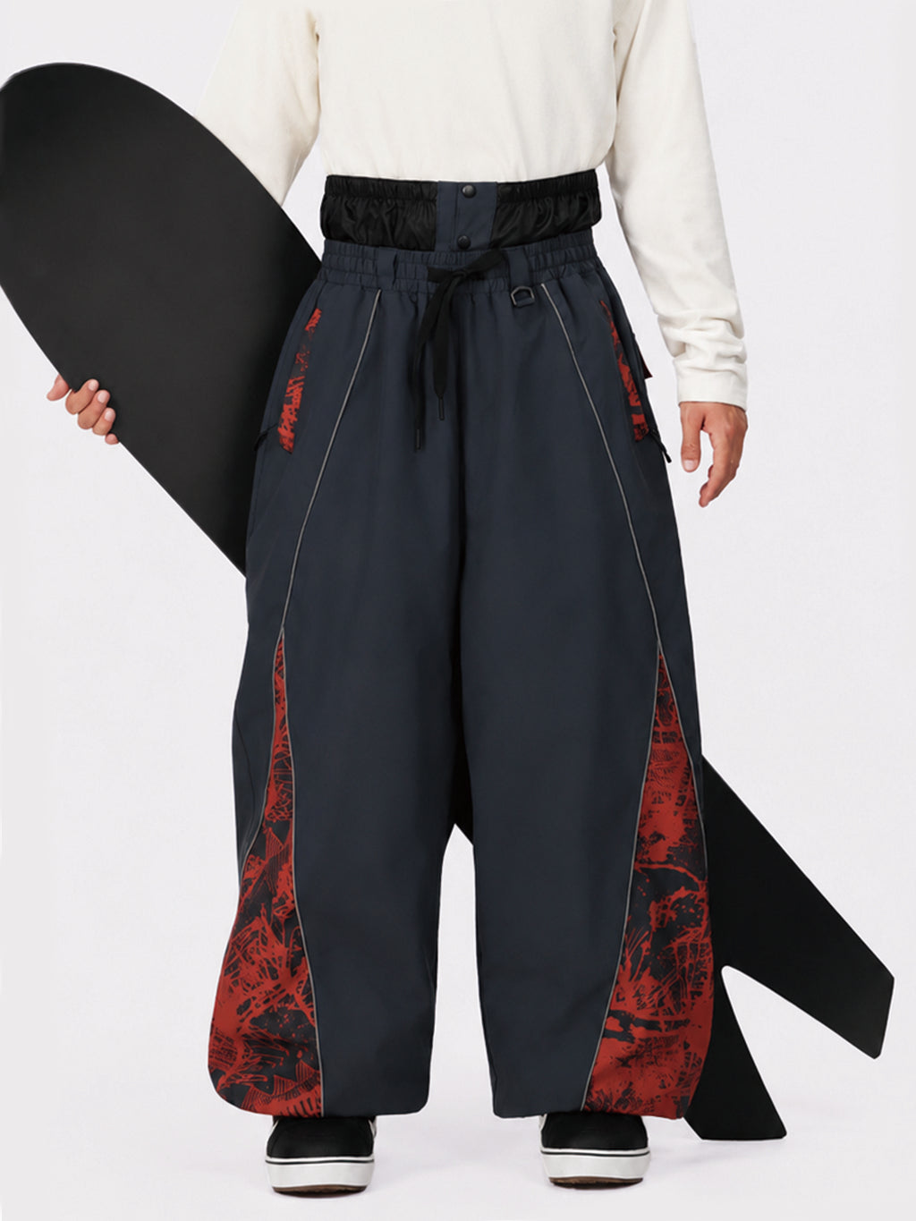 Hyper Flux Herren Hyper Flux Color Graffiti Panel Reflective Line Jogger Baggy Snow Pants
