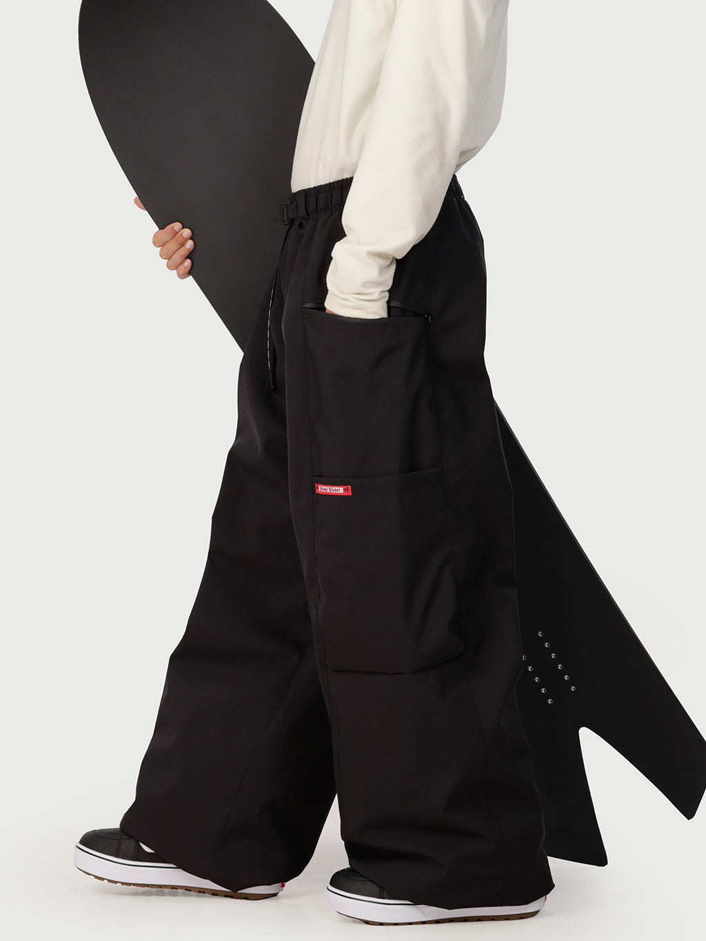 Techline Herren Strapazierfähige Stretch Utility Cargo Skihose – Baggy Freestyle Passform