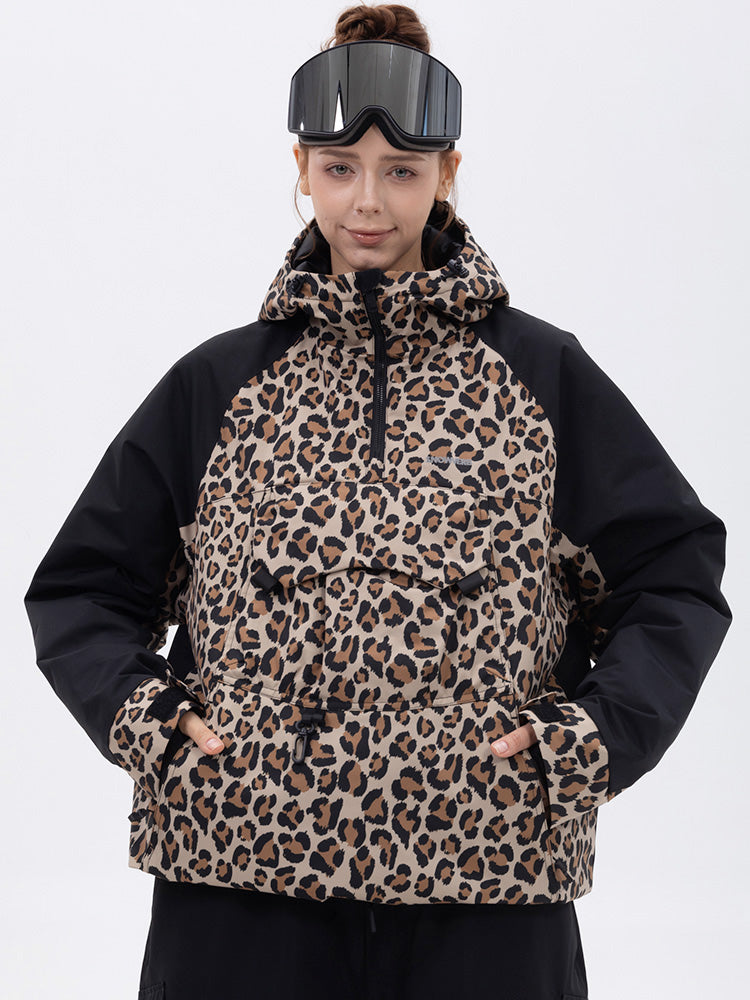 Damen Mountain Freestyle Cargo Pocket Bomber Camo Snowboardjacke