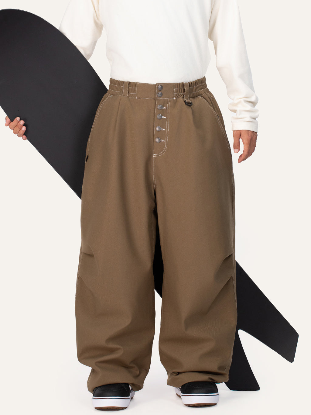 Raw Utility Niet-Arbeitsjeans für Herren – Oversized-Passform mit doppelter Gesäßtasche