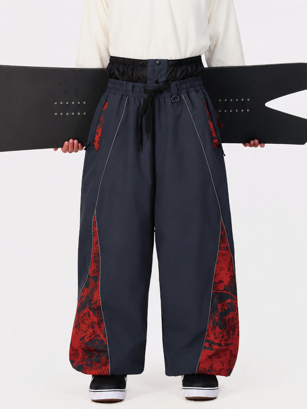 Hyper Flux Herren Hyper Flux Color Graffiti Panel Reflective Line Jogger Baggy Snow Pants