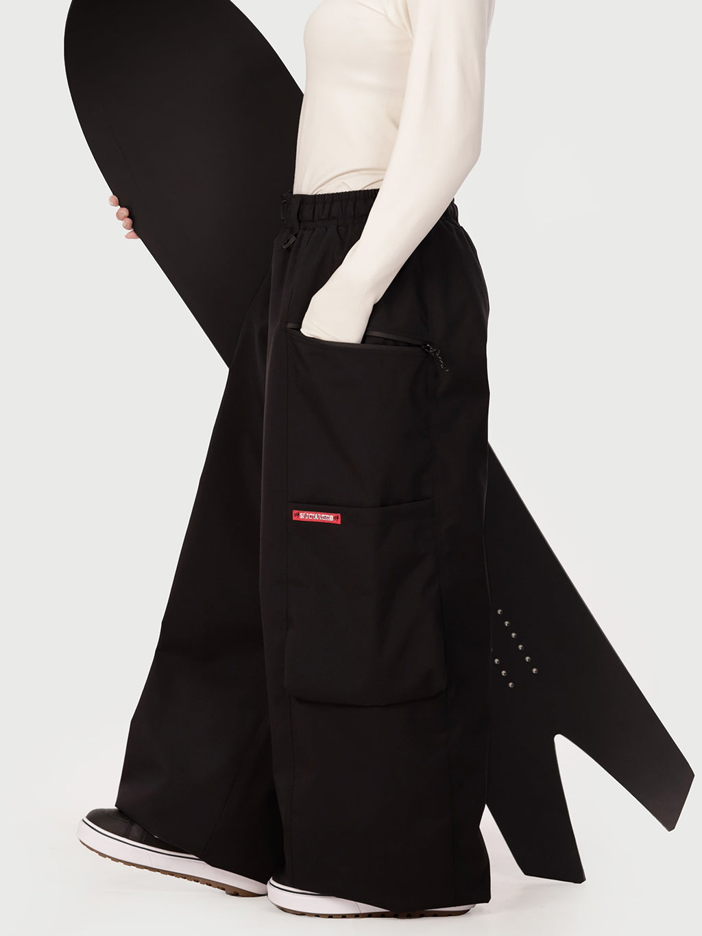 Techline Damen-Skihose mit strapazierfähigem Stretch-Cargo-Design – Baggy Freestyle Passform